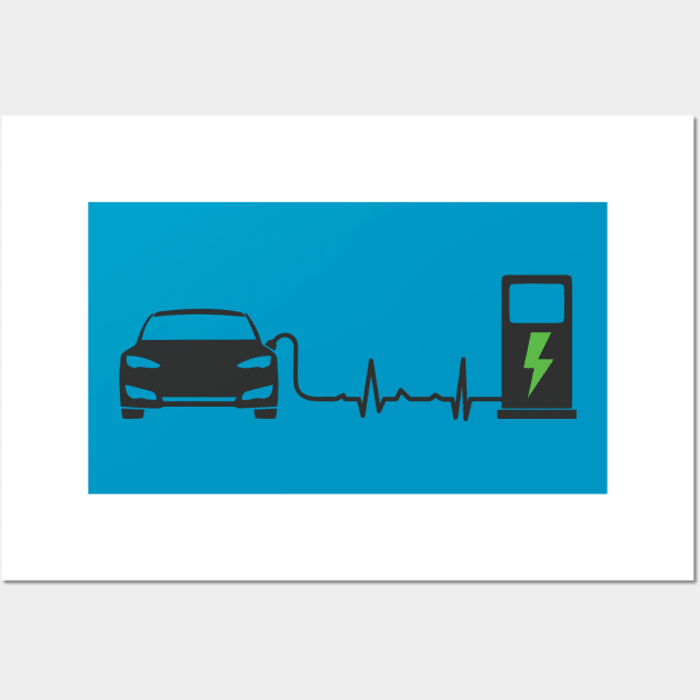 10 Things I Love About My Electric Car (Dark Text) Wall Art by Fully Charged Tees